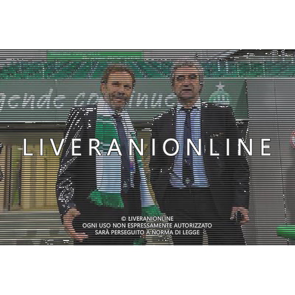 Roland ROMEYER / Dominique ROCHETEAU - 27.09.2015 - Saint Etienne / Nice - 8eme journee de Ligue 1 Photo : Jean Paul Thomas / Icon Sport AG ALDO LIVERANI SAS ONLY ITALY