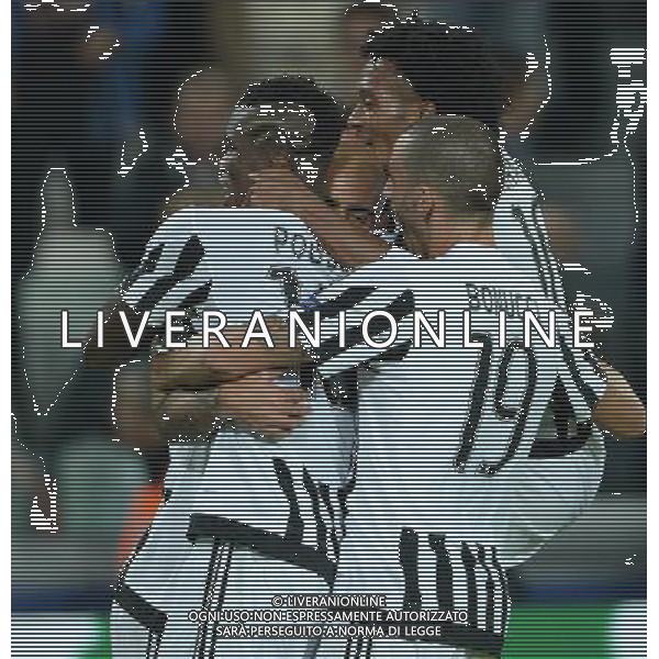 UEFA Champions League 2015/2016 Group Stage D Torino - 30.09.2015 Juventus-Siviglia Nella Foto: abbracci esultanza dopo il gol di simone zaza del 2-0 /Ph.Vitez-Ag. Aldo Liverani