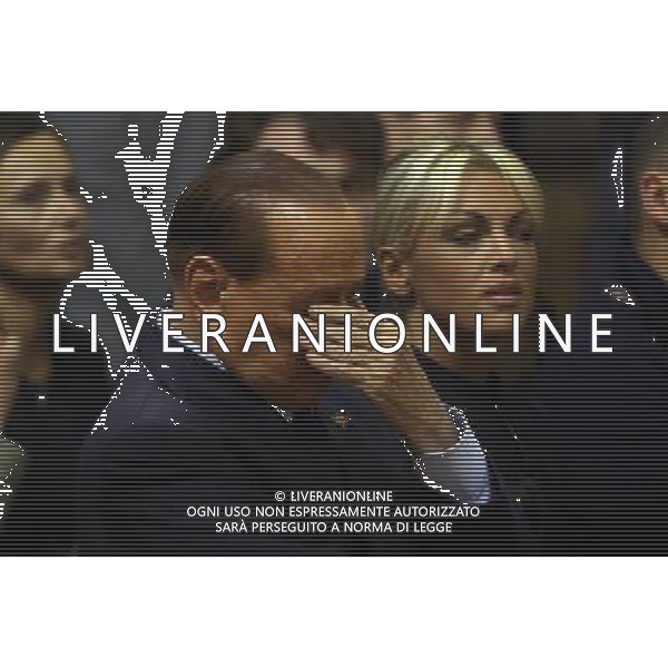 Silvio Berlusconi con Francesca Pascale al funerali di Roberta Orizio 01 ottobre 2015 a brescia.ph Fotolive Fabrizio Cattina/Agenzia Aldo Liverani S.a.s.