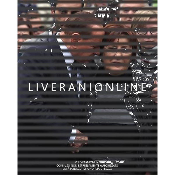 Silvio Berlusconi al funerali di Roberta Orizio 01 ottobre 2015 a brescia.ph Fotolive Fabrizio Cattina/Agenzia Aldo Liverani S.a.s.