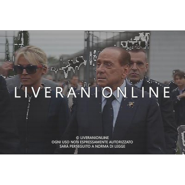 Silvio Berlusconi e Francesca Pascale al funerali di Roberta Orizio 01 ottobre 2015 a brescia.ph Fotolive Fabrizio Cattina/Agenzia Aldo Liverani S.a.s.