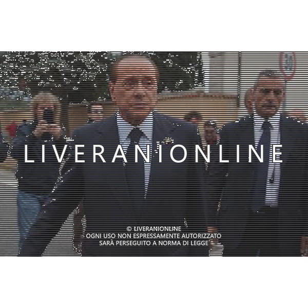 Silvio Berlusconi al funerali di Roberta Orizio 01 ottobre 2015 a brescia.ph Fotolive Fabrizio Cattina/Agenzia Aldo Liverani S.a.s.