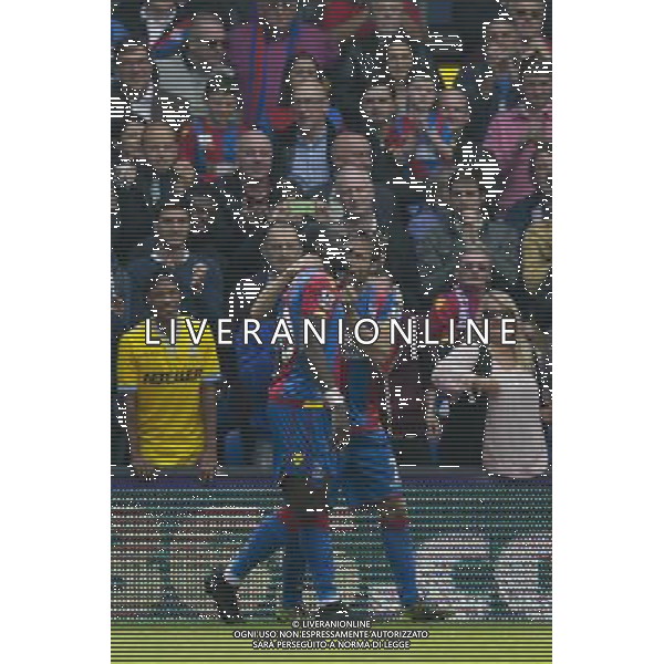 Crystal Palace\'s Yannick Bolasie celebrates scoring his sides first goal with Yohan Cabaye (right) Photographer Craig Mercer/CameraSport Football - Barclays Premiership - Crystal Palace v West Bromwich Albion - Saturday 3rd October 2015 - Selhurst Park - London © CameraSport - 43 Linden Ave. Countesthorpe. Leicester. England. LE8 5PG - Tel: +44 (0) 116 277 4147 - admin@camerasport.com - www.camerasport.com AG ALDO LIVERANI SAS ONLY ITALY