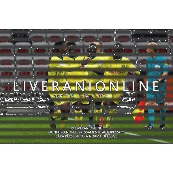 Joie NANTES - Jules ILOKI - 03.10.2015 - Nice / Nantes - 9eme journee de Ligue 1 Photo : Jean Christophe Magnenet / Icon Sport AG ALDO LIVERANI SAS ONLY ITALY