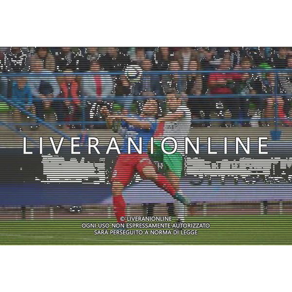 Andy DELORT / Loic PERRIN - 04.10.2015 - Caen / St Etienne - 9e journee de Ligue 1 Photo: Dave Winter / Icon Sport AG ALDO LIVERANI SAS ONLY ITALY
