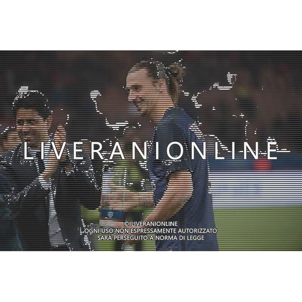 Zlatan IBRAHIMOVIC / Nasser AL KHELAIFI - 04.10.2015 - PSG / Marseille - 9eme journee Ligue 1 Photo : Nolwenn Le Gouic / Icon Sport AG ALDO LIVERANI SAS ONLY ITALY