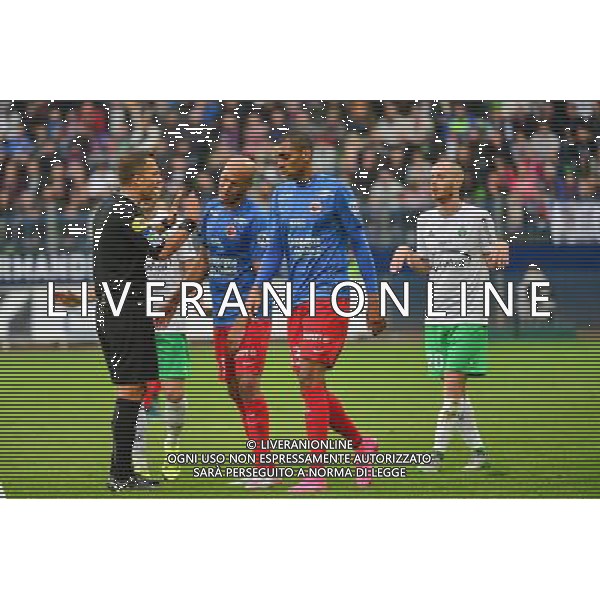 Johal HAMEL / Alaedinne YAHIA - 04.10.2015 - Caen / Saint Etienne - Ligue 1 - 9e journee Photo: Dave Winter / Icon Sport AG ALDO LIVERANI SAS ONLY ITALY