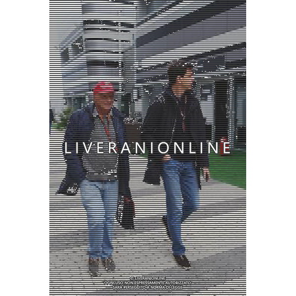 (L to R): Niki Lauda (AUT) Mercedes Non-Executive Chairman with Toto Wolff (GER) Mercedes AMG F1 Shareholder and Executive Director. 09.10.2015. Formula 1 World Championship, Rd 15, Russian Grand Prix, Sochi Autodrom, Sochi, Russia, Practice Day. - www.xpbimages.com, EMail: requests@xpbimages.com - copy of publication required for printed pictures. Every used picture is fee-liable. © Copyright: Batchelor / XPB Images /Agenzia Aldo Liverani s.a.s.