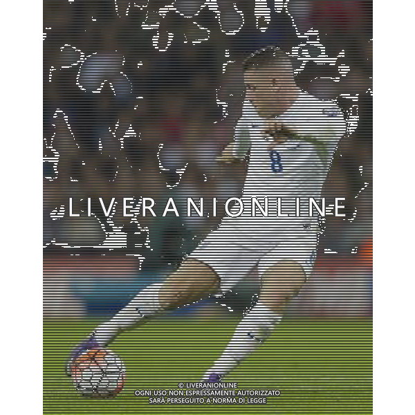 EnglandÕs Ross Barkley gets a shot in Photographer Craig Mercer/CameraSport International Football - UEFA EURO 2016 - European Qualifiers Group E - England v Estonia - Friday 9th October 2015 - Wembley Stadium - London © CameraSport - 43 Linden Ave. Countesthorpe. Leicester. England. LE8 5PG - Tel: +44 (0) 116 277 4147 - admin@camerasport.com - www.camerasport.com /Agenzia Aldo Liverani s.a.s.