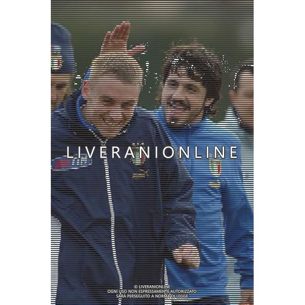 Coverciano 07/02/2005 Raduno e Allenamento Nazionale Italiana Calcio nella foto daniele de rossi e gennaro gattuso ph gianni nucci/agenzia aldo liverani