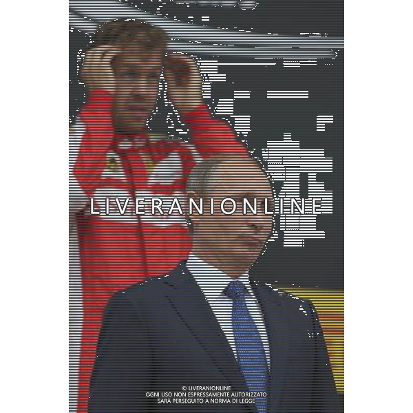 Vladimir Poutine (RUS), Russian President and Sebastian Vettel (GER), Scuderia Ferrari 11.10.2015. Formula 1 World Championship, Rd 15, Russian Grand Prix, Sochi Autodrom, Sochi, Russia, Race Day. - www.xpbimages.com, EMail: requests@xpbimages.com - copy of publication required for printed pictures. Every used picture is fee-liable. © Copyright: Charniaux / XPB Images /Agenzia Aldo Liverani s.a.s.
