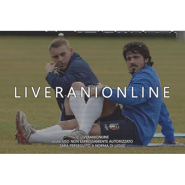 Coverciano 07/02/2005 Raduno e Allenamento Nazionale Italiana Calcio nella foto daniele de rossi e gennaro gattuso ph gianni nucci/agenzia aldo liverani