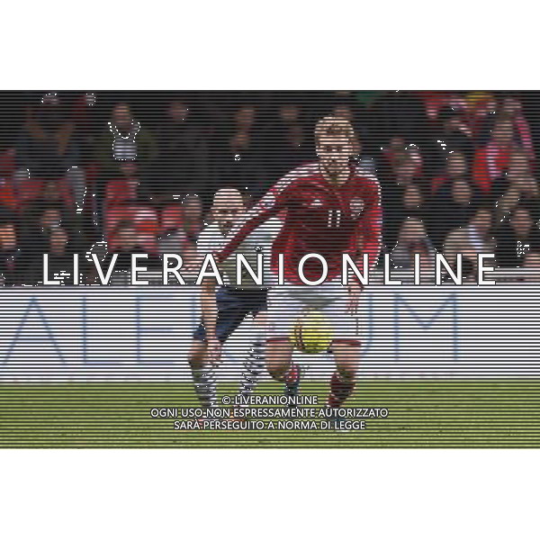 Christophe JALLET / Nicklas BENDTNER - 11.10.2015 - Danemark / France - Match amical Photo : Nolwenn Le Gouic / Icon Sport AG ALDO LIVERANI SAS ONLY ITALY