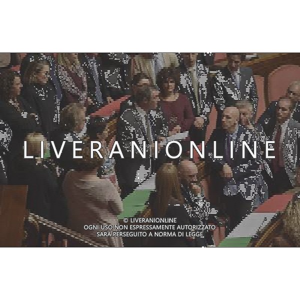 Roma - 13/10/2015 - Palazzo Madama - Votazione della legge costituzionale - nella foto: Gianluca Castaldi M5S nel suo intervento con il tricolore sui banchi / Ph. Fabrizio Corradetti - Ag. Aldo Liverani Sas/Ag. Aldo Liverani Sas