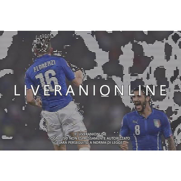 Roma - 13/10/2015 - Stadio Olimpico - Qualificazioni Euro 2016 - Italia vs Norvegia - nella foto: L\'esultanza di Alessandro Florenzi dopo il gol del pareggio / Ph. Fabrizio Corradetti - Ag. Aldo Liverani Sas