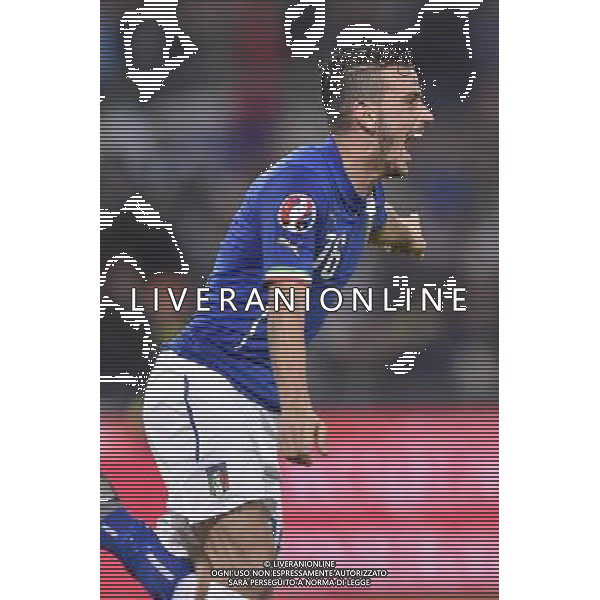 Roma - 13/10/2015 - Stadio Olimpico - Qualificazioni Euro 2016 - Italia vs Norvegia - nella foto: Esultanza di Alessandro Florenzi / Ph. Fabrizio Corradetti - Ag. Aldo Liverani Sas