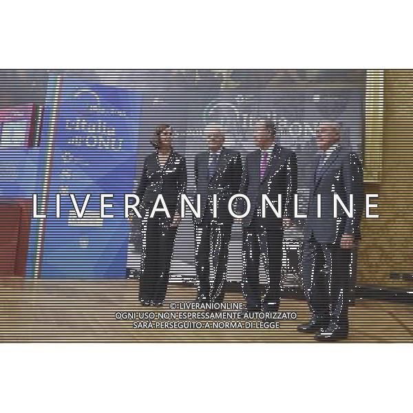 Roma - 15/10/2015 - Montecitorio - Apertura della mostra per il sessantesimo anniversario dell\'adesione dell\'Italia alle Nazioni Unite - nella foto: Il Segretario Generale dell\'Onu Ban Ki-moon con Pietro Grasso Sergio Mattarella Laura Boldrini / Ph. Fabrizio Corradetti - Ag. Aldo Liverani Sas/Ag. Aldo Liverani Sas