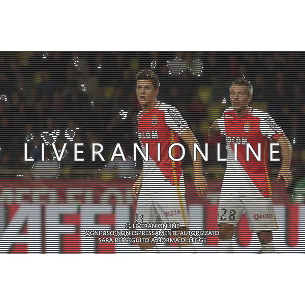 Guido Carrillo / Jeremy Toulalan - 16.10.2015 - Monaco / Lyon - 10e journee Ligue 1 Photo : Serge Haouzi / Icon Sport/ Ag. Aldo Liverani Sas - ITALY ONLY - EDITORIAL USE ONLY