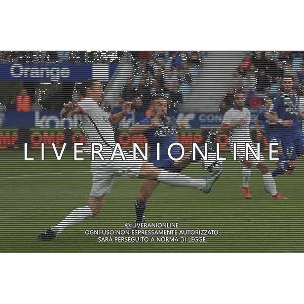 Zlatan IBRAHIMOVIC / Julian PALMIERI - 17.10.2015 - Bastia / PSG - 10eme journee de Ligue1 Photo : Michel Maestracci / Icon Sport AG ALDO LIVERANI SAS ONLY ITALY