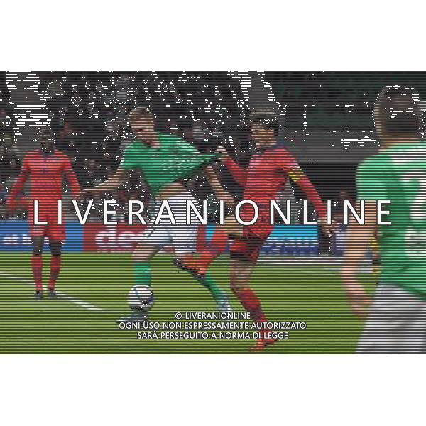 Robert BERIC / Jeremie BRECHET - 17.10.2015 - Saint Etienne / Gazelec Ajaccio - 10eme journee de Ligue1 Photo : Jean Paul Thomas / Icon Sport AG ALDO LIVERANI SAS ONLY ITALY