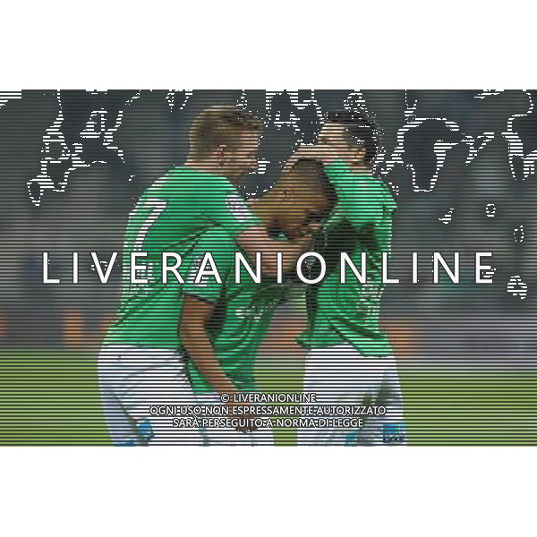 JOIE DE Robert BERIC / Kevin MONNET PAQUET - 17.10.2015 - Saint Etienne / Gazelec Ajaccio - 10eme journee de Ligue1 Photo : Jean Paul Thomas / Icon Sport AG ALDO LIVERANI SAS ONLY ITALY *** Local Caption ***