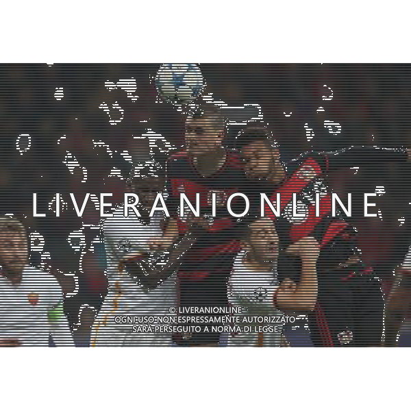 firo Fu§ball,Fussball, 20.10.2015 Champions League Achtelfinale Hinspiel 2014/2015 Bayer Leverkusen - AS Roma Zweikampf Rudiger , Papadopoulos , Tah $worldrightsEs gelten unsere AGB, einsehbar auf www.firosportphoto.de copyright by firo sportphoto:/AGENZIA ALDO LIVERANI SAS - ITALY ONLY EDITORIAL USE ONLY