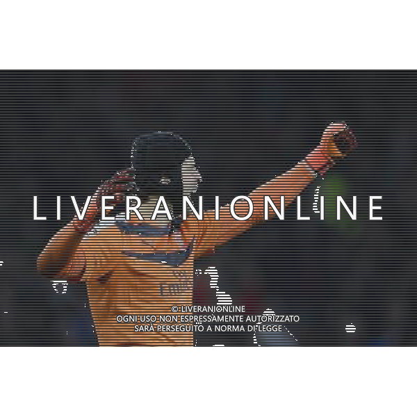 Arsenal\'s Petr Cech celebrates his side\'s second goal Photographer Craig Mercer/CameraSport Football - UEFA Champions League Group F - Arsenal v Bayern Munich - Tuesday 20th October 2015 - The Emirates Stadium - London - Â© CameraSport - 43 Linden Ave. Countesthorpe. Leicester. England. LE8 5PG - Tel: +44 (0) 116 277 4147 - admin@camerasport.com - www.camerasport.com/AGENZIA ALDO LIVERANI SAS - ITALY ONLY EDITORIAL USE ONLY