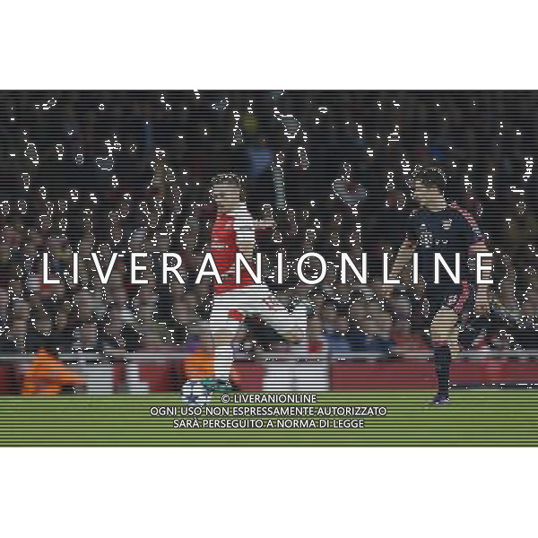 Arsenal\'s Aaron Ramsey in action during todays match Photographer Craig Mercer/CameraSport Football - UEFA Champions League Group F - Arsenal v Bayern Munich - Tuesday 20th October 2015 - The Emirates Stadium - London - Â© CameraSport - 43 Linden Ave. Countesthorpe. Leicester. England. LE8 5PG - Tel: +44 (0) 116 277 4147 - admin@camerasport.com - www.camerasport.com/AGENZIA ALDO LIVERANI SAS - ITALY ONLY EDITORIAL USE ONLY
