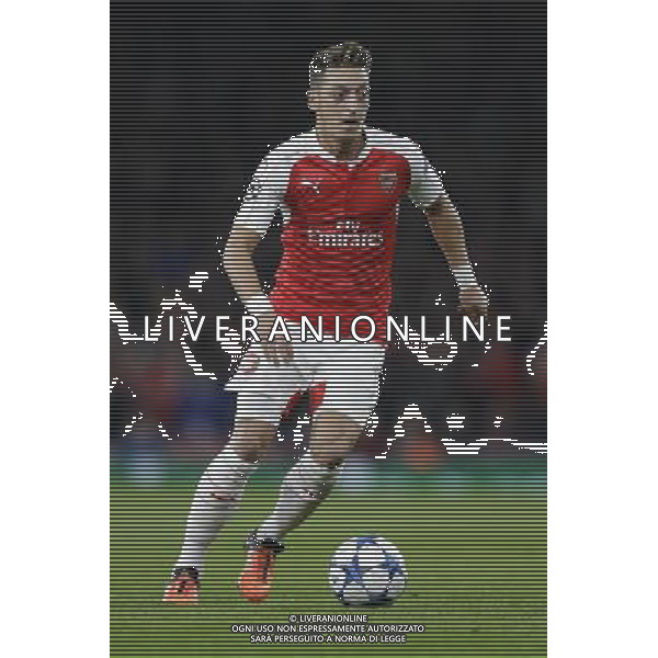 Arsenal\'s Mesut Ozil in action during todays match Photographer Craig Mercer/CameraSport Football - UEFA Champions League Group F - Arsenal v Bayern Munich - Tuesday 20th October 2015 - The Emirates Stadium - London - Â© CameraSport - 43 Linden Ave. Countesthorpe. Leicester. England. LE8 5PG - Tel: +44 (0) 116 277 4147 - admin@camerasport.com - www.camerasport.com/AGENZIA ALDO LIVERANI SAS - ITALY ONLY EDITORIAL USE ONLY