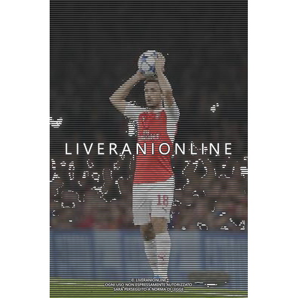 Arsenal\'s Nacho Monreal during tonight\'s match Photographer Craig Mercer/CameraSport Football - UEFA Champions League Group F - Arsenal v Bayern Munich - Tuesday 20th October 2015 - The Emirates Stadium - London - Â© CameraSport - 43 Linden Ave. Countesthorpe. Leicester. England. LE8 5PG - Tel: +44 (0) 116 277 4147 - admin@camerasport.com - www.camerasport.com/AGENZIA ALDO LIVERANI SAS - ITALY ONLY EDITORIAL USE ONLY