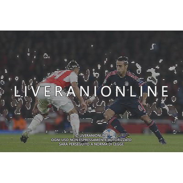 Bayern Munich\'s Thiago Alcantara in action during todays match Photographer Craig Mercer/CameraSport Football - UEFA Champions League Group F - Arsenal v Bayern Munich - Tuesday 20th October 2015 - The Emirates Stadium - London - Â© CameraSport - 43 Linden Ave. Countesthorpe. Leicester. England. LE8 5PG - Tel: +44 (0) 116 277 4147 - admin@camerasport.com - www.camerasport.com/AGENZIA ALDO LIVERANI SAS - ITALY ONLY EDITORIAL USE ONLY
