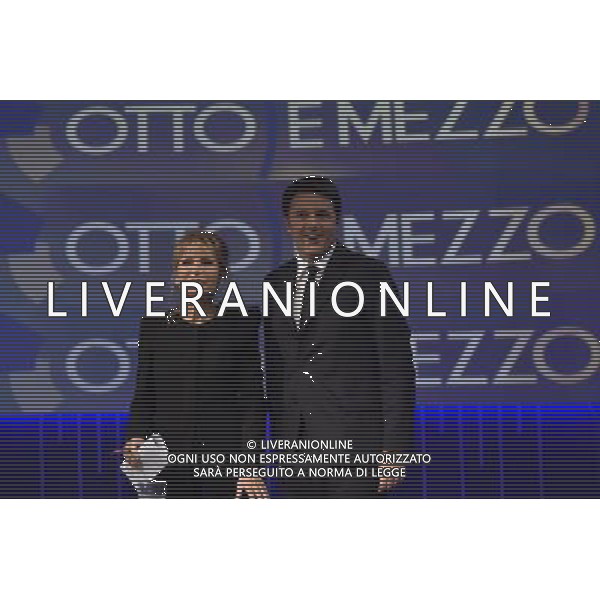 Il Premier Matteo Renzi ospite della trasmissione televisiva \'Otto e Mezzo\' condotto da Lilli Gruber Roma 21 ottobre 2015 Â©Corradetti/AGENZIA ALDO LIVERANI SAS