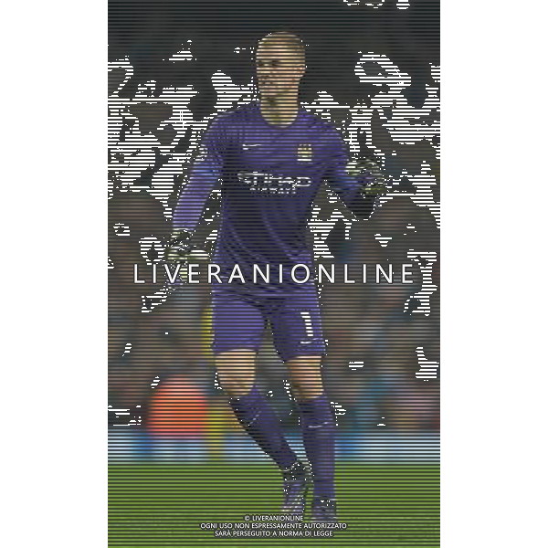 Manchester City\'s Joe Hart celebrates his sides 1st goal Photographer Dave Howarth/CameraSport Football - UEFA Champions League Group D - Manchester City v Sevilla - Wednesday 21st October 2015 - Etihad Stadium - Manchester - © CameraSport - 43 Linden Ave. Countesthorpe. Leicester. England. LE8 5PG - Tel: +44 (0) 116 277 4147 - admin@camerasport.com - www.camerasport.com /AGENZIA ALDO LIVERANI SAS - italy only - editorial use only