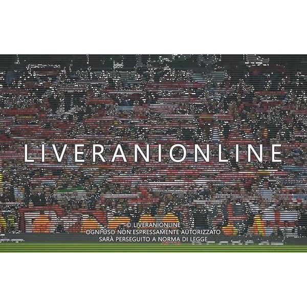 The Sevilla fans - tifosi Photographer Dave Howarth/CameraSport Football - UEFA Champions League Group D - Manchester City v Sevilla - Wednesday 21st October 2015 - Etihad Stadium - Manchester - © CameraSport - 43 Linden Ave. Countesthorpe. Leicester. England. LE8 5PG - Tel: +44 (0) 116 277 4147 - admin@camerasport.com - www.camerasport.com/AGENZIA ALDO LIVERANI SAS - ITALY ONLY EDITORIAL USE ONLY