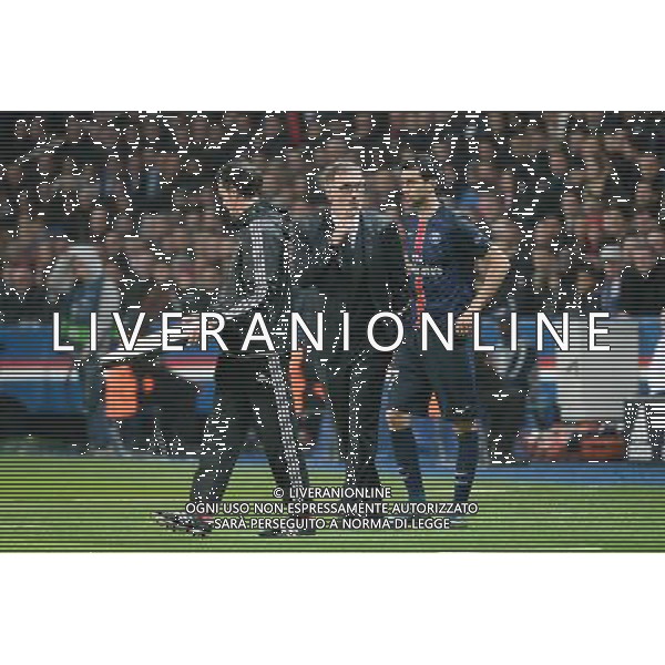 Javier PASTORE / Laurent BLANC - 21.10.2015 - PSG / Real Madrid - 3eme journee Champions League Photo : Nolwenn Le Gouic / Icon Sport AG ALDO LIVERANI SAS ONLY ITALY