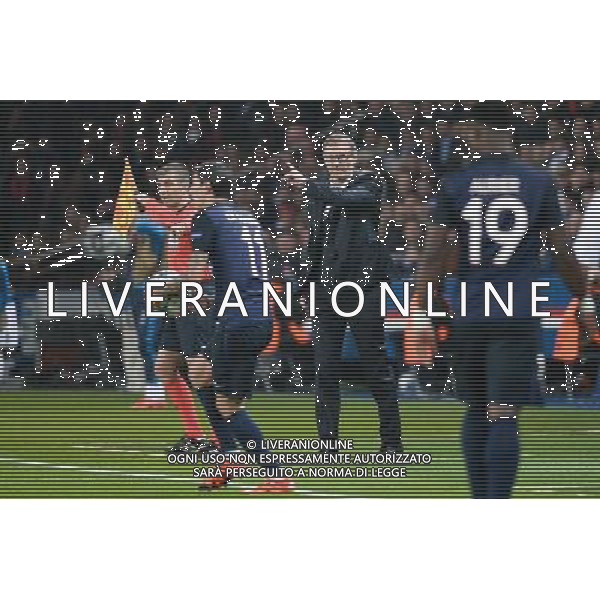 Laurent BLANC / Angel DI MARIA - 21.10.2015 - PSG / Real Madrid - 3eme journee Champions League Photo : Nolwenn Le Gouic / Icon Sport AG ALDO LIVERANI SAS ONLY ITALY
