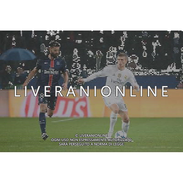 Thiago MOTTA / Toni KROOS - 21.10.2015 - PSG / Real Madrid - 3eme journee Champions League Photo : Nolwenn Le Gouic / Icon Sport AG ALDO LIVERANI SAS ONLY ITALY