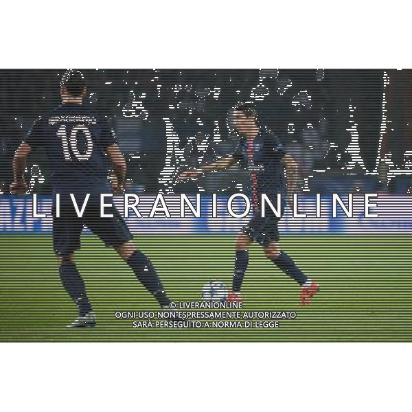 Zlatan IBRAHIMOVIC / Angel DI MARIA - 21.10.2015 - PSG / Real Madrid - 3eme journee Champions League Photo : Nolwenn Le Gouic / Icon Sport AG ALDO LIVERANI SAS ONLY ITALY