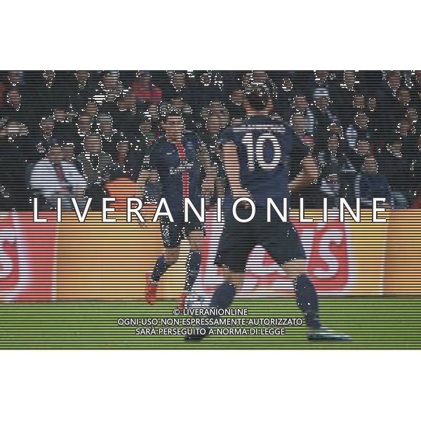 Zlatan IBRAHIMOVIC / Angel DI MARIA - 21.10.2015 - PSG / Real Madrid - 3eme journee Champions League Photo : Nolwenn Le Gouic / Icon Sport AG ALDO LIVERANI SAS ONLY ITALY
