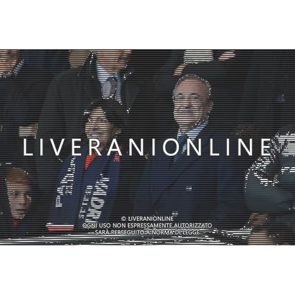 Anne HIDALGO / Florentino PEREZ - 21.10.2015 - PSG / Real Madrid - 3eme journee Champions League Photo : Nolwenn Le Gouic / Icon Sport AG ALDO LIVERANI SAS ONLY ITALY