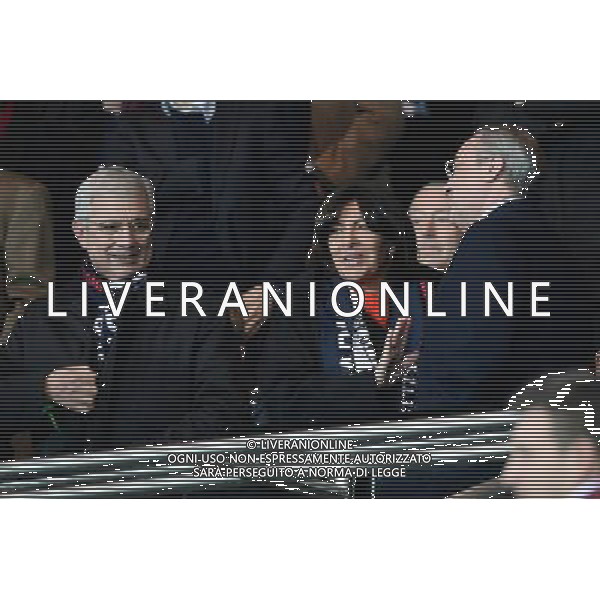 Claude BARTOLONE / Anne HIDALGO / Florentino PEREZ - 21.10.2015 - PSG / Real Madrid - 3eme journee Champions League Photo : Nolwenn Le Gouic / Icon Sport AG ALDO LIVERANI SAS ONLY ITALY