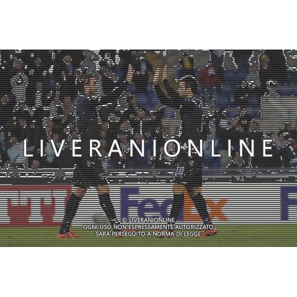 Roma - 22/10/2015 - Stadio Olimpico - UEFA Europa League 2015-2016 - Gruppo G - Lazio vs Rosenborg - nella foto: L\'esultanza di Alessandro Matri e Felipe Anderson / Ph. Fabrizio Corradetti - Ag. Aldo Liverani sas /AGENZIA ALDO LIVERANI SAS