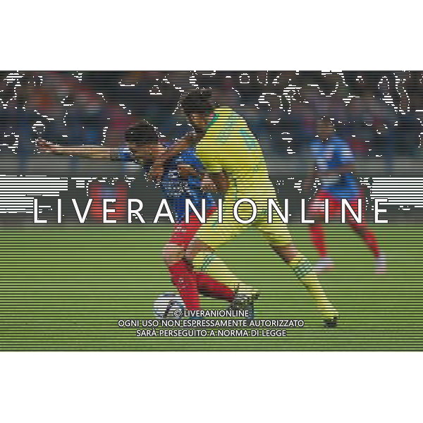 Andy DELORT / Oswaldo VIZCARRONDO - 23.10.2015 - Caen / Nantes - 11eme journee de Ligue1 Photo : Vincent Michel / Icon Sport AG ALDO LIVERANI SAS ONLY ITALY