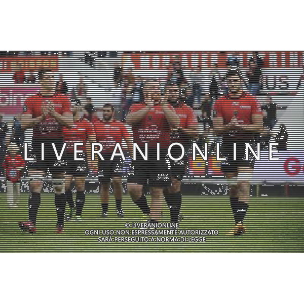 Thibault LASSALLE / Matt STEVENS / Mohamed BOUGHANMI / Charles OLLIVON - 24.10.2015 - Toulon / Oyonnax - 6eme journee de Top 14 Photo : Agence Nice Presse / Icon Sport AG ALDO LIVERANI SAS ONLY ITALY