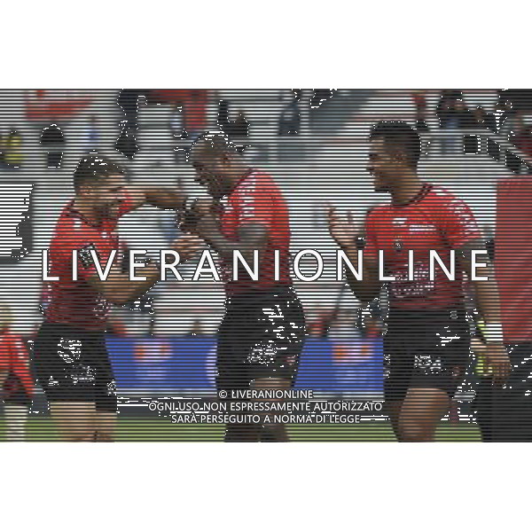 Sebastien TILLOUS BORDE / Sireli BOBO / Ulupano SEUTENI - 24.10.2015 - Toulon / Oyonnax - 6eme journee de Top 14 Photo : Agence Nice Presse / Icon Sport AG ALDO LIVERANI SAS ONLY ITALY