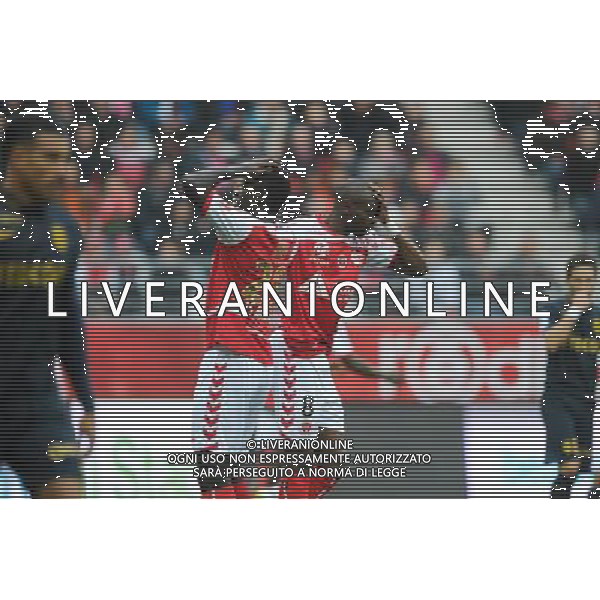 deception Reims / Grejohn Kyei / Prince Oniangue - 25.10.2015 - Reims / Monaco - 11eme journee de Ligue 1 Photo : Andre Ferreira / Icon Sport /AGENZIA ALDO LIVERANI SAS - Italy Only editorial use only