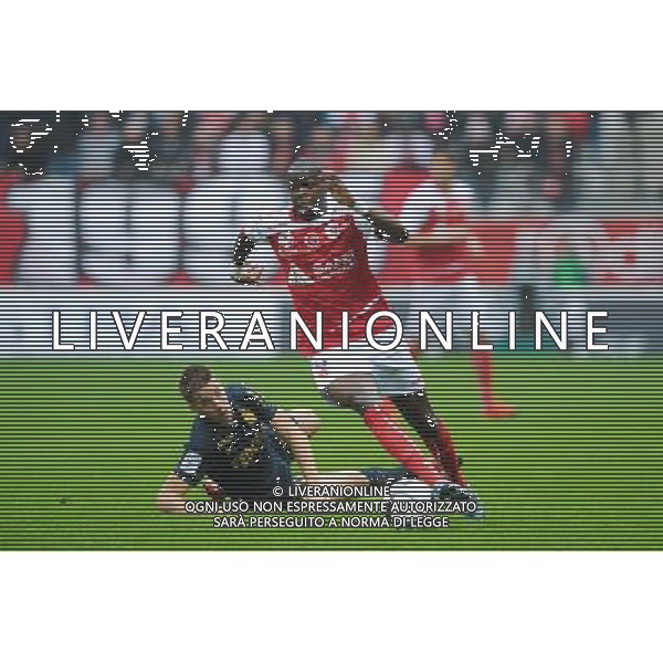 Prince Oniangue / Mario Pasalic - 25.10.2015 - Reims / Monaco - 11eme journee de Ligue 1 Photo : Andre Ferreira / Icon Sport /AGENZIA ALDO LIVERANI SAS - Italy Only editorial use only