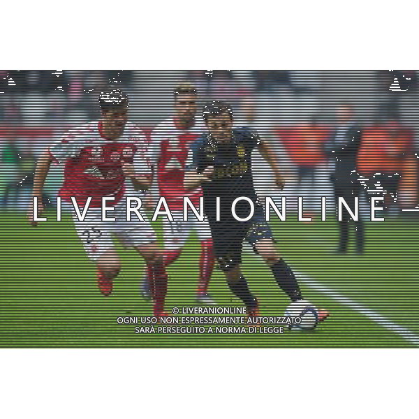 Bernardo Silva / Anthony Weber - 25.10.2015 - Reims / Monaco - 11eme journee de Ligue 1 Photo : Andre Ferreira / Icon Sport /AGENZIA ALDO LIVERANI SAS - Italy Only editorial use only