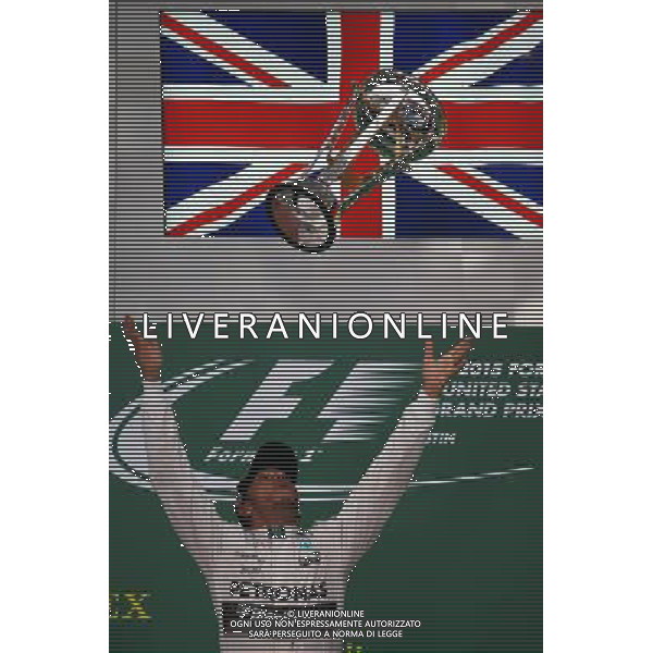 1st place and world champion Lewis Hamilton (GBR) Mercedes AMG F1. 25.10.2015. Formula 1 World Championship, Rd 16, United States Grand Prix, Austin, Texas, USA, Race Day. AG ALDO LIVERANI SAS ONLY ITALY