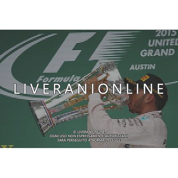 1st place and world champion Lewis Hamilton (GBR) Mercedes AMG F1. 25.10.2015. Formula 1 World Championship, Rd 16, United States Grand Prix, Austin, Texas, USA, Race Day. AG ALDO LIVERANI SAS ONLY ITALY
